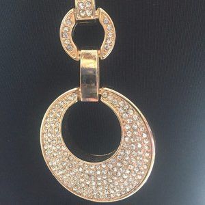 Cache Gold Metal Chain Necklace Pave Gemstones New Dangle Event $68 NWT …